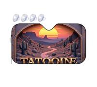 Triangle Sun Shade Sunset Over The Desert: A Journey To Tatooine Car Windshield Sunshade Polarized Sun Visor For Car Sun Shade For Car(76x140cm)