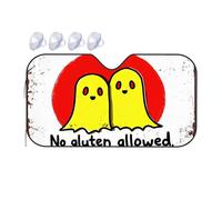 Triangle Sun Shade Two Yellow Ghosts With Red Eyes On A Circle Background Car Windshield Sunshade Car Sun Shade Windshield Portable Sun Shade(70x130cm)