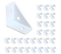Triangle Support, Angle Corner Brackets, Cold Rolled Steel Braces Joining Support, with Screws, for Desk Bed Edge, 80pcs(White)