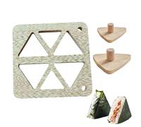 Triangle Sushi Mold, Wooden Triangle Press, Triangular Seaweed Rice Ball Maker with, Easy Clean Construction with Compact Storage, DIY Meal Prep Cooking Accessory for Home Kitchen