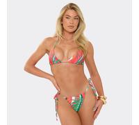 Triangle Tie Side Bikini Set In Multi Floral Print, Women's Size UK 10