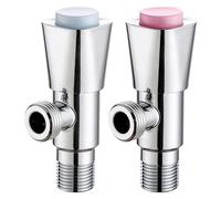 Triangle Valve，Angle Valve2 pcs Angle Stop Valve 1/2 inch with Push Button Switch Diverter Valve Shower Attachment Triangle Valve for Bathroom Toilet Bidet,