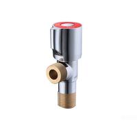 Triangle Valve for Plumbing with Smooth Operation and Resistance to Internal Scale Buildup Over Time (Red)