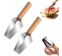 Triangle Watermelon Cutter, Stainless Steel Multifunctional Handheld Fruit Various Melon Slicer,Effortless Quickly Slice Tool,for Kitchen and Camping Picnic Gadgets(2PCS)