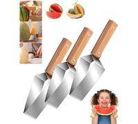 Triangle Watermelon Cutters Quick Watermelon Slicer Cutter Tool Stainless Steel Multifunctional Fruit Slicer and Meat Divider Pineapple Melon Slice Summer Fruit Cutting Kitchen Gadget(3pcs)