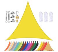 Triangle Waterproof Sun Shade Sail Canopy for Patio & Garden - 90% UV ProtectionGrommets & Stainless Steel Fittings Outdoor Yellow Awning 3x3x3m