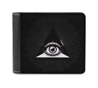 Triangle with All Seeing Eye Printed Bifold Wallet with Hidden Compartments Pocket Money and Credit Card Holder for Men Women