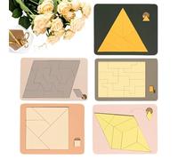 Triangle Wooden Puzzle Game - Irregular Shape Brain Teaser for Kids Adults | Natural Wood Pieces with Smooth Edges, Challenging Logic Assembly for Classroom Home Desk Play