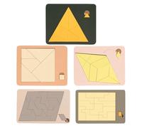 Triangle Wooden Puzzle - Irregular Logic Game, Brain Teaser Puzzle, Disappearing Squares & Triangles | Ideal for Family Bonding Leisure Activity Classroom Teaching Aids Teen Amusement Challenge