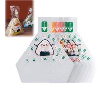 Triangle Wrappers For Onigiri, 100 Pcs Rice Ball Wrapper Bags, Japanese Easy Tear Disposable Onigiri baggies, Disposable Plastic Bags for Sushi Onigiri Packing