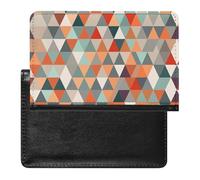 Triangles Patterns Passport Holder for Trave Waterproof Travel Wallet Holds Passports Cards Tickets ID Cash