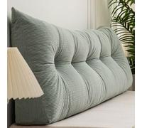 TrianguBack Pillow for Bed & Sofa Lumbar Support Reading Cushion with Removable Cover Comfortable Bolster for Daybed & Headboard (100×40×12cm Green)