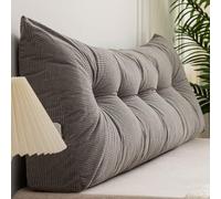 TrianguBackrest Pillow for Reading Lumbar Support Cushion with Removable Cover Bed & Sofa Bolster Grey (180×40×12cm) - Ideal for Comfort & Relaxation
