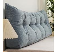 TrianguBackrest Pillow for Reading Lumbar Support Cushion with Removable Cover Ideal for Bed & Sofa Use Blue (150×40×12cm) - Perfect for Comfort & Style