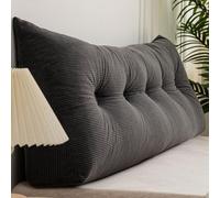 TrianguBackrest Pillow for Reading Sofa & Bed Lumbar Support Cushion with Removable Cover Black (60×40×12cm) - Ideal for Comfort & Posture