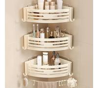 Triangular 3-Tier Corner Shower Shelf Adhesive Bathroom nizer Removable Wall Storage for Shower or Kitchen Space-Saving Solution Easy Installation