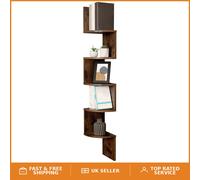 Triangular 5-Tier Corner Shelf - Modern Rustic Floating Shelf for Storage