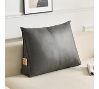 Triangular Backrest Cushion for Sofa & Bed - Ultimate Comfort Headboard Rest for Daybed & Bedside - Dark Grey 70x20x50cm | Supportive Lumbar Pillow