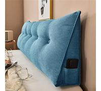 Triangular Bed Rest Reading Pillow with Lumbar Support Removable Cover & PocketCozy Backrest for Bed & SofaIdeal for Reading & RelaxationBlue 180x50x20CM
