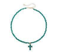 Triangular Crystal Crosses Necklace Featuring High Refraction Sparkles And Lightweight Alloy For Everyday Elegances, As the pic show, Metal, No Gemstone