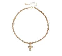 Triangular Crystal Crosses Necklace Featuring High Refraction Sparkles And Lightweight Alloy For Everyday Elegances, As the pic show, Metal, No Gemstone