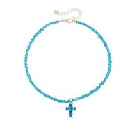 Triangular Crystal Crosses Necklace Featuring High Refraction Sparkles And Lightweight Alloy For Everyday Elegances, As the pic show, Metal, No Gemstone