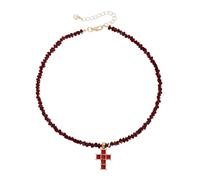 Triangular Crystal Crosses Necklace Featuring High Refraction Sparkles And Lightweight Alloy For Everyday Elegances, As the pic show, Metal, No Gemstone