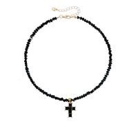 Triangular Crystal Crosses Necklace Featuring High Refraction Sparkles And Lightweight Alloy For Everyday Elegances, As the pic show, Metal, No Gemstone