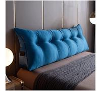 Triangular Daybed Wedge Pillow for Reading Large Blue Headboard Backrest Cushion Long Bolster with Removable Cover (47 inch / 120 cm) - Perfect for Comfort and Support
