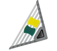 Triangular Dish Drainer for Sink Corner | Triangular Sink Cabinet Corner, Space-Saving Roll-up Drip Strainer with Basket and Tray as and Dispenser for the Kitchen in Ha
