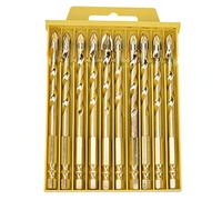 Triangular Drill Bit with Hex A, Cemented Carbide Drill Bit for Ceramic Tile and Wood, Hardness Spiral Drill Bit Set of 4 Sizes for Hand Drill, l (Pack of 10, hexagonal twist cross 6mm)