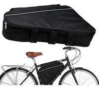Triangular Electric Bike Battery Bag, Waterproof Nylon Frame Mount Storage Pouch for 36V-72V Batteries, E-Bike Triangle Case with Secure Fit, Anti-Vibration Design, Black