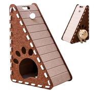 Triangular Felt Cat Scratcher & Bed,24in Tall Vertical Cat Scratch Pad with Plush Ball Toy Durable Mess-Free Space-Saving Indoor Scratcher Ramp for Claw Health (B)