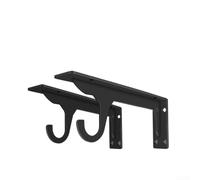Triangular For Wall Shelf Bracket Heavy Duty Cold Rolled Steel Construction for Residential and Commercial Shelving Applications Loa to 50kg (16-inch Black)