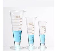 Triangular Glass Measuring Cup - Conical Measuring Cylinder with Scale (5ml to 2000ml) for Accurate Liquid Measurement(1000ml)