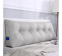 Triangular Headboard Pillow - Lumbar Support Cushion for Beds and Reading, Washable Daybed Pillow, Light Grey, 100x50x20cm