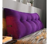 Triangular Headboard Pillows Upholstered Wedge Reading Cushion, Soft Corduroy Large King Size Double Single Bed Back Reading Pillow, Removable Headboard Backrest Support Pillow(100x50x20cm,Purple)