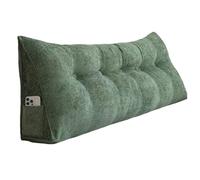 Triangular Headboard Pillows Upholstered Wedge Reading Cushion, Soft Corduroy Large King Size Double Single Bed Back Pillow, Removable Backrest Support(Green,50 * 20 * 50cm)