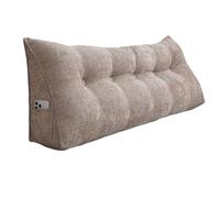 Triangular Headboard Pillows Upholstered Wedge Reading Cushion, Soft Corduroy Large King Size Double Single Bed Back Pillow, Removable Backrest Support(Beige Camel,150 * 20 * 50cm)