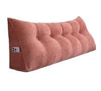 Triangular Headboard Pillows Upholstered Wedge Reading Cushion, Soft Corduroy Large King Size Double Single Bed Back Pillow, Removable Backrest Support(Bean Pink,50 * 20 * 50cm)