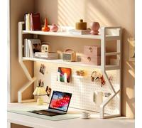 Triangular Industrial 3 Tier Desk Boohelf Space Saving Standalone Display Rack with Mesh Back Panel Easy Assembly (C 53cm/20.8in)