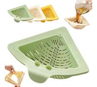 Triangular Kitchen Sink Drain Basket, Magnetic Triangular Filter Basket with Twist-Open Bottom, Anti Clog Corner Sink Strainer Mesh, Magnetic Drainage for Food Scraps Fruit Vegetable Rinsing Storage