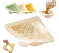 Triangular Kitchen Sink Drain Basket, Magnetic Triangular Filter Basket with Twist-Open Bottom, Anti Clog Corner Sink Strainer Mesh, Magnetic Drainage for Food Scraps Fruit Vegetable Rinsing Storage
