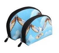 Triangular pattern Moon Cosmetic Bag, Travel Makeup Pouch, Portable Waterproof Cosmetic Pouch for Girls Women., Seagulls In Flight, One Size