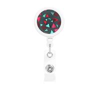 Triangular Pattern The Plastic Retractable Badge Holder is Made of ABS Material and The Rope is Nylon