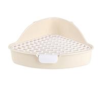 Triangular Potty Corner Pet Pan for, Chinchillas, Small Ferrets, And Galesaurus, White