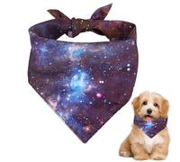 Triangular Puppy Scarf - Dog Bandanas | Dog Bandana Scarf Purple Blue Space | Star Scarf for Pet | Triangle Star Print Bibs for Dog