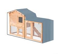 Triangular Rabbit Hutch Cover Made of 210D Oxford Fabric, Waterproof and Windproof Protective Cover with Zip for Indoor and Outdoor Use, Black (Grey 180 x 52 x 86 cm)