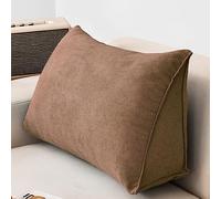 Triangular Reading Wedge Pillow 60x35x20cm Brown Removable Cover Lumbar Support for Sofa Home Backrest Cushion for Comfort and Relaxation