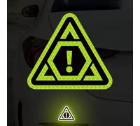 Triangular Reflective Night Safety Decals for Vehicles with Enhanced Material to Resist UV and Weather Damage and Provide Wide Angle Visibility (green)